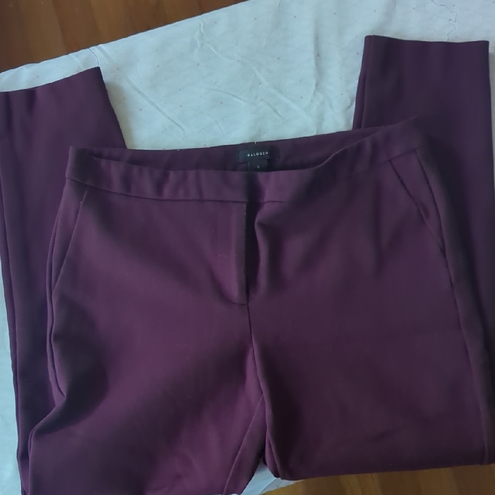 Halogen Burgundy Straight Leg Pants